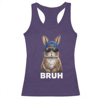Funny Easter Bruh Bunny Sunglasses Meme Racerback Tank Top