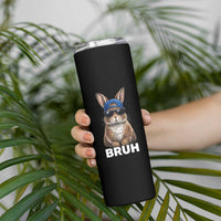 Funny Easter Bruh Bunny Sunglasses Meme Skinny Tumbler