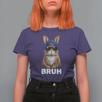 Funny Easter Bruh Bunny Sunglasses Meme T Shirt For Women