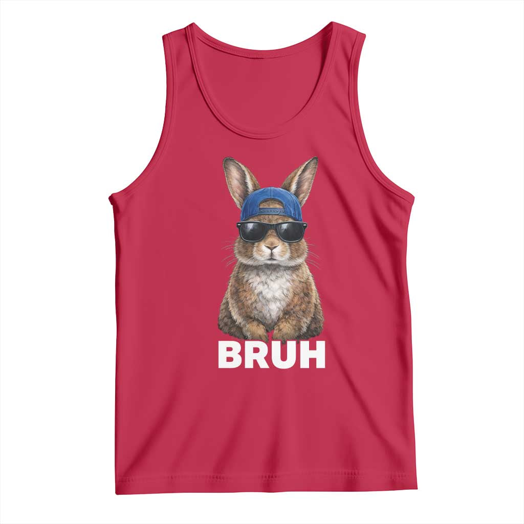 Funny Easter Bruh Bunny Sunglasses Meme Tank Top