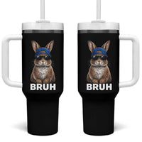 Funny Easter Bruh Bunny Sunglasses Meme Tumbler With Handle