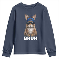 Funny Easter Bruh Bunny Sunglasses Meme Youth Sweatshirt