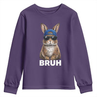 Funny Easter Bruh Bunny Sunglasses Meme Youth Sweatshirt