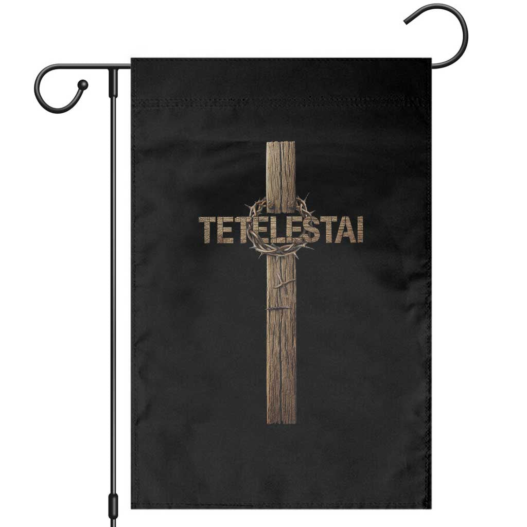 Christian Easter Resurrection Day Tetelestai Religious Cross Garden Flag