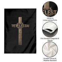 Christian Easter Resurrection Day Tetelestai Religious Cross Garden Flag