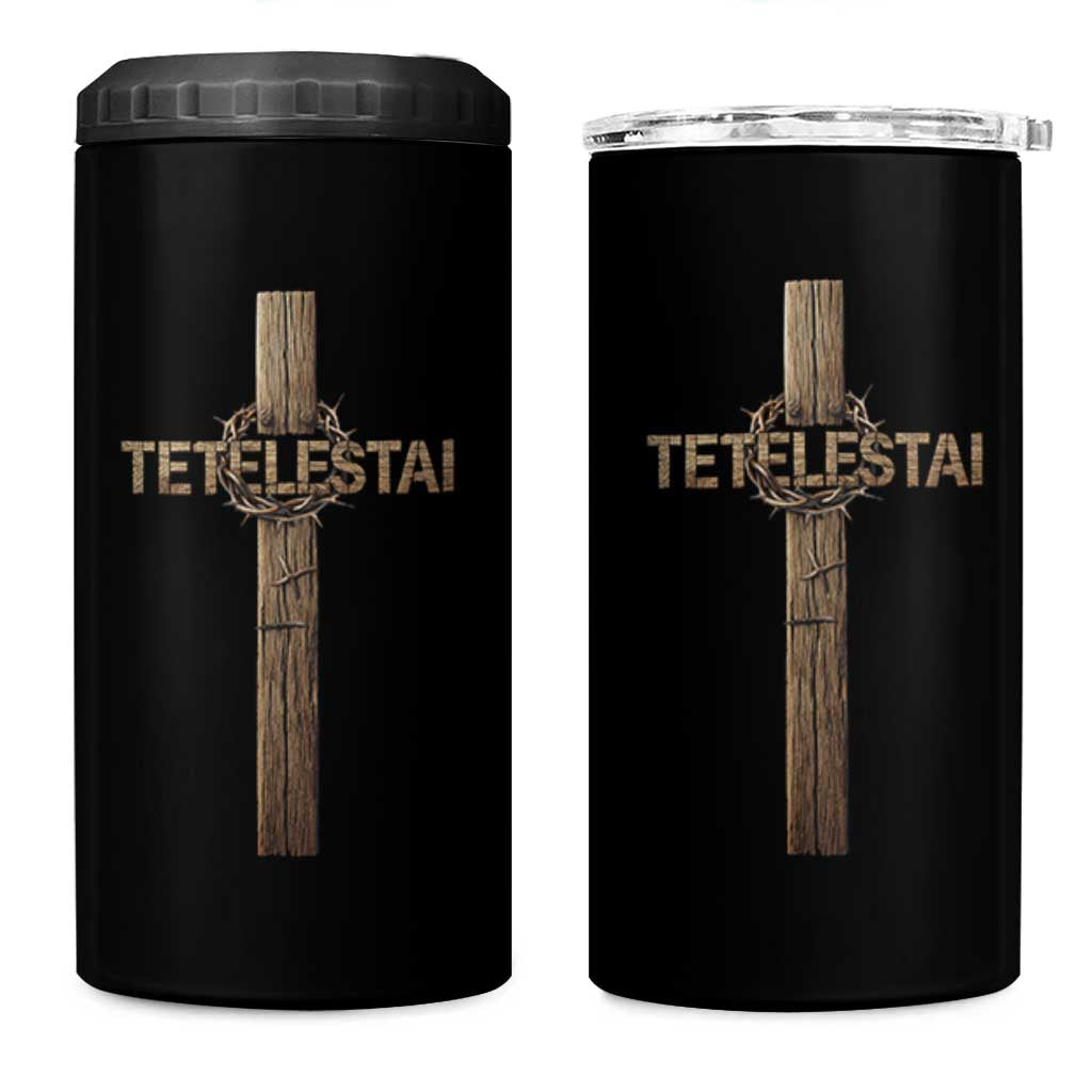 Christian Easter Resurrection Day Tetelestai Religious Cross 4 in 1 Can Cooler Tumbler
