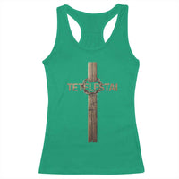 Christian Easter Resurrection Day Tetelestai Religious Cross Racerback Tank Top