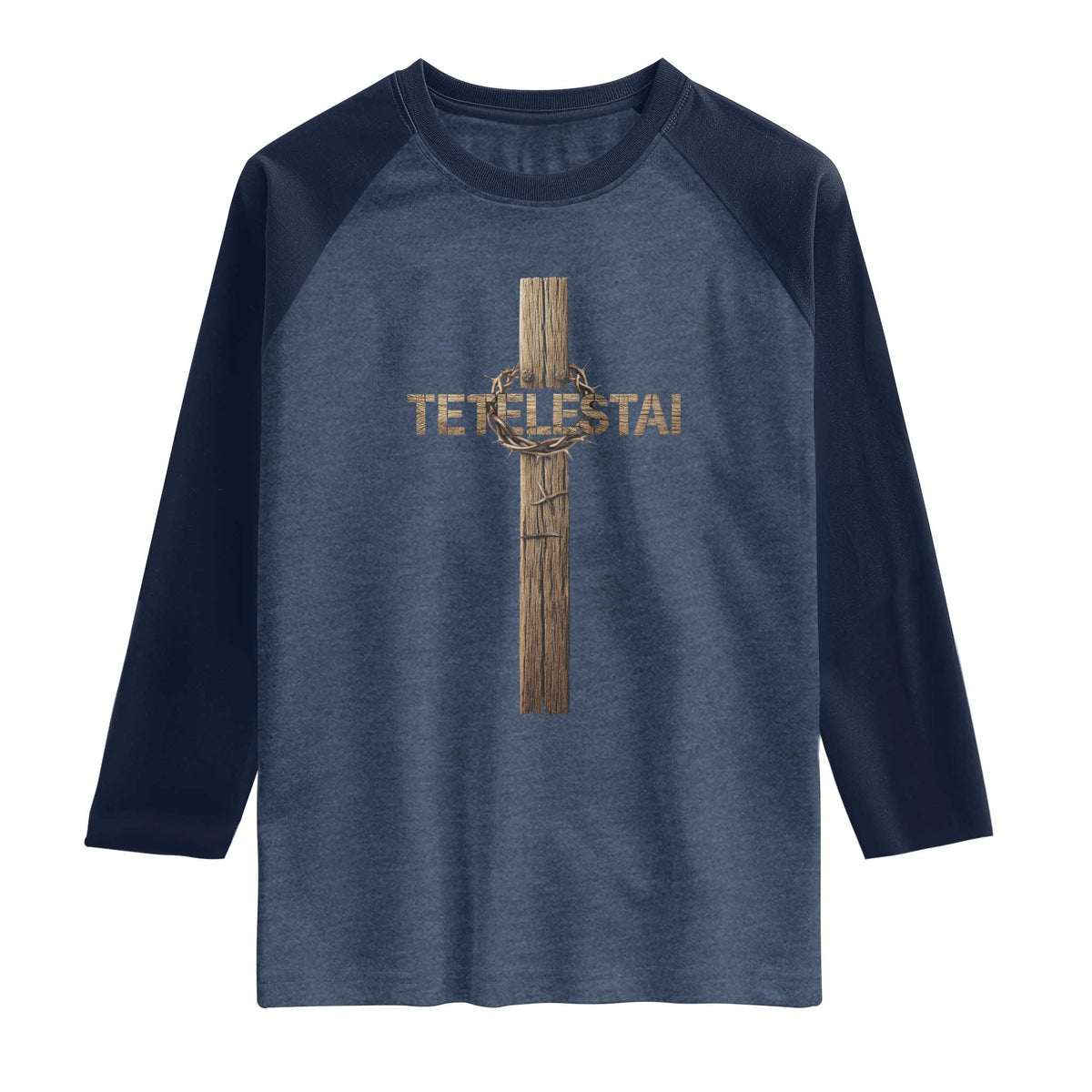 Christian Easter Resurrection Day Tetelestai Religious Cross Raglan Shirt