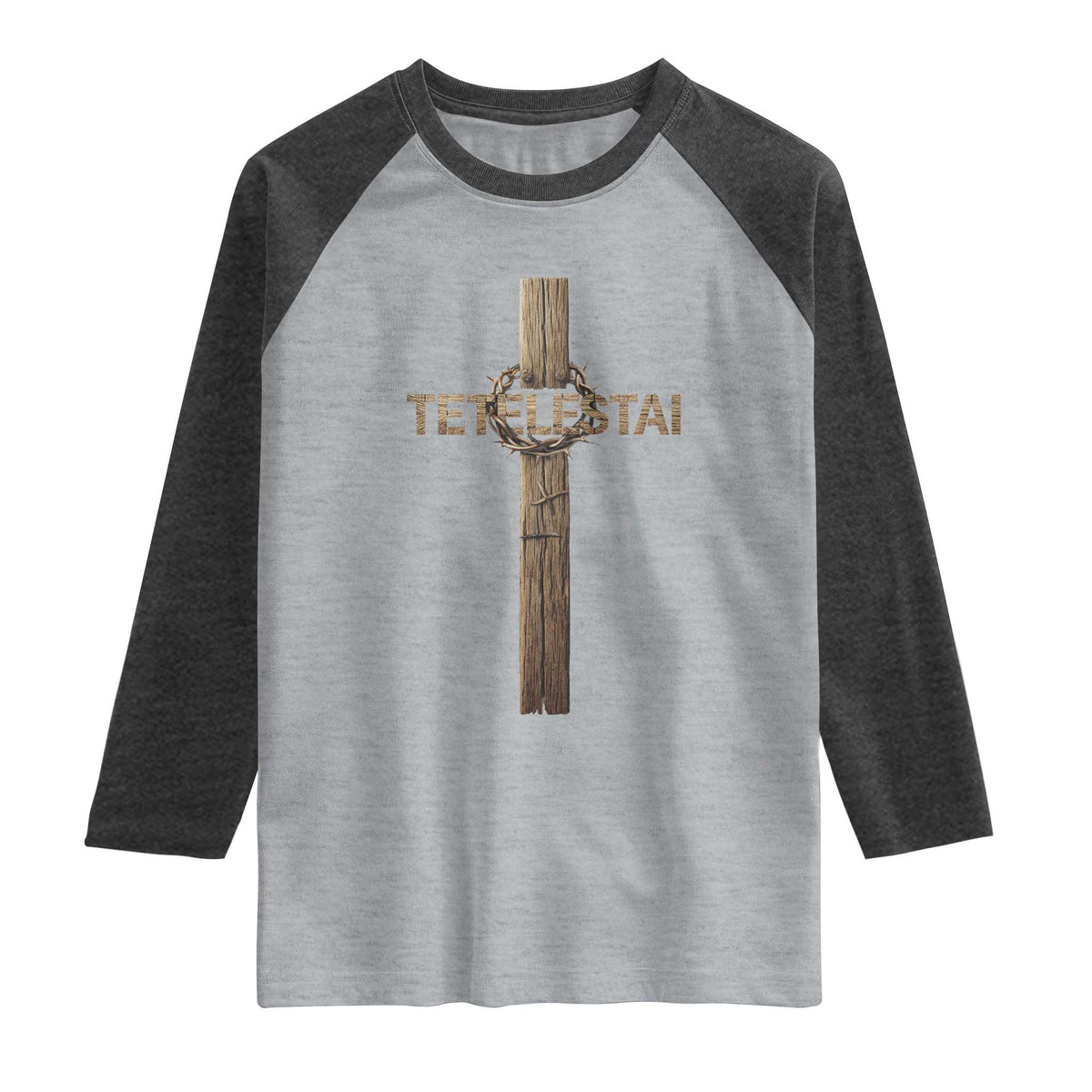 Christian Easter Resurrection Day Tetelestai Religious Cross Raglan Shirt