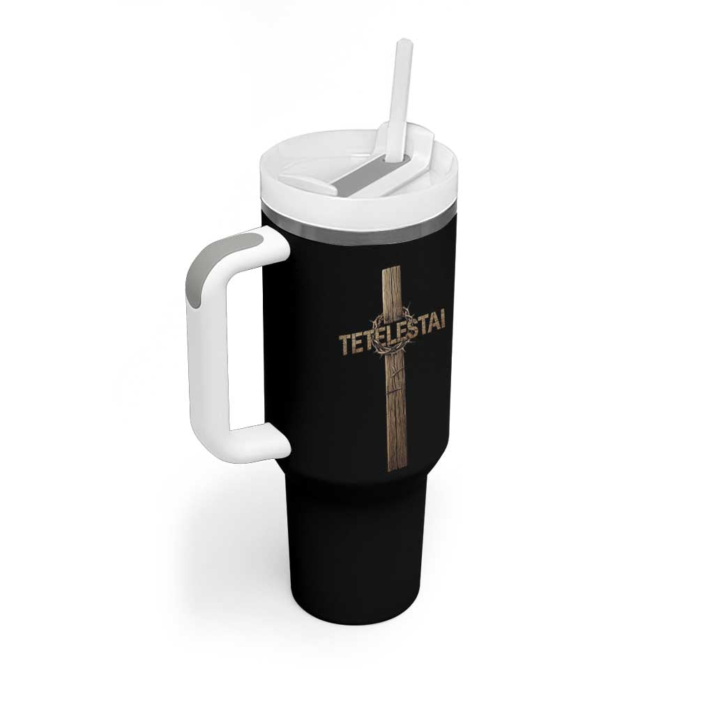 Christian Easter Resurrection Day Tetelestai Religious Cross Tumbler With Handle