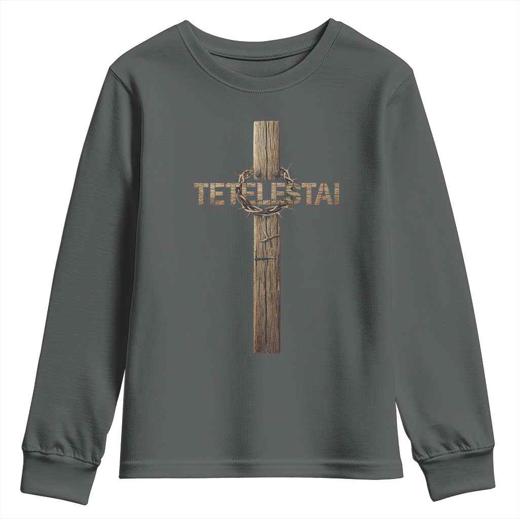 Christian Easter Resurrection Day Tetelestai Religious Cross Youth Sweatshirt