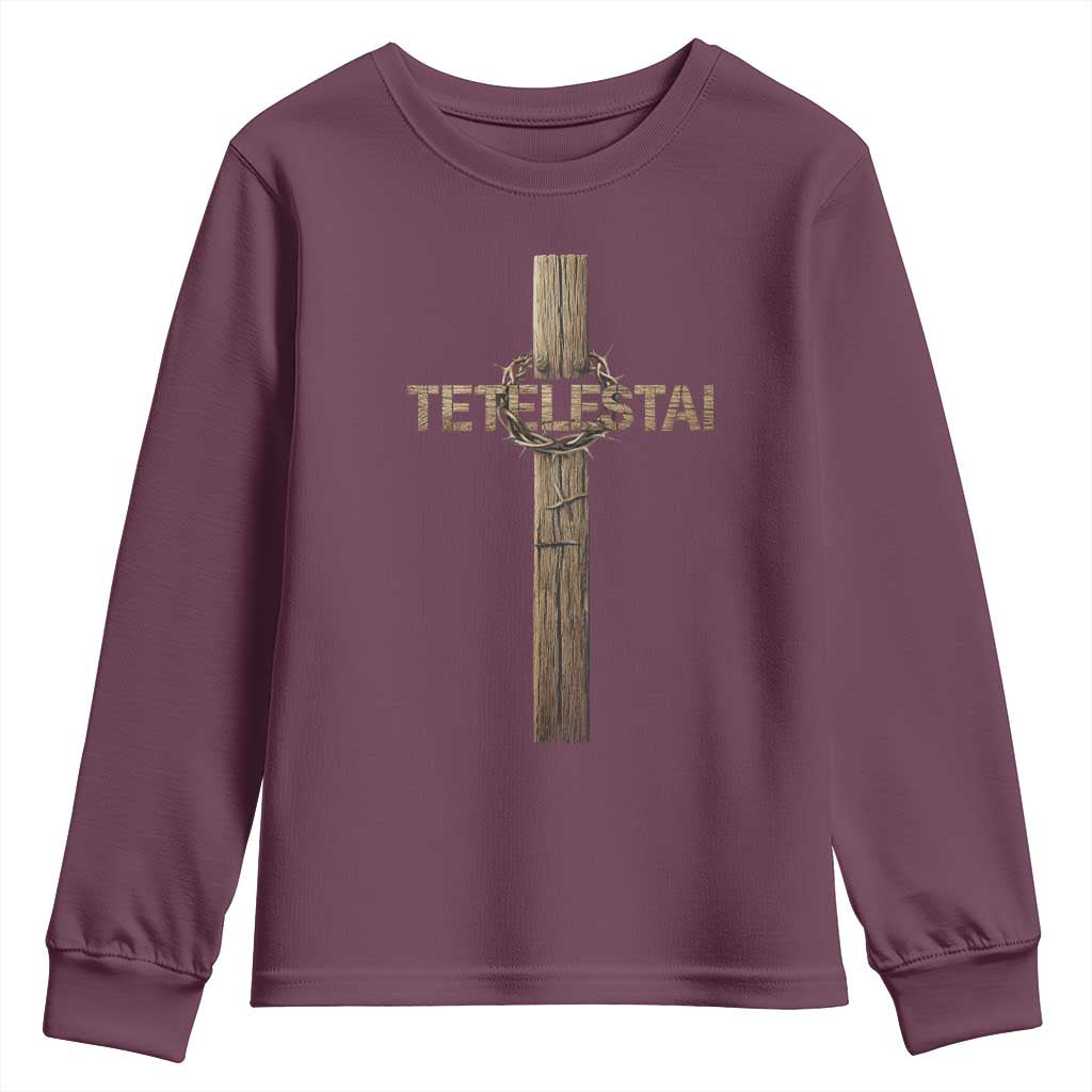 Christian Easter Resurrection Day Tetelestai Religious Cross Youth Sweatshirt