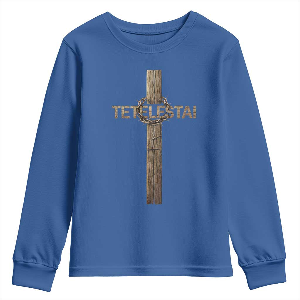 Christian Easter Resurrection Day Tetelestai Religious Cross Youth Sweatshirt