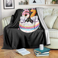 Funny Easter Day Bunny 67 Six Seven Meme Throw Blanket
