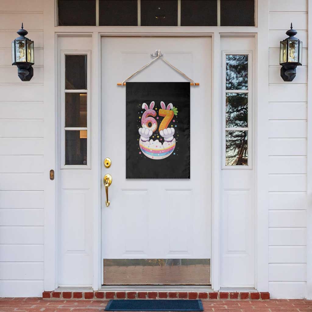 Funny Easter Day Bunny 67 Six Seven Meme Garden Flag