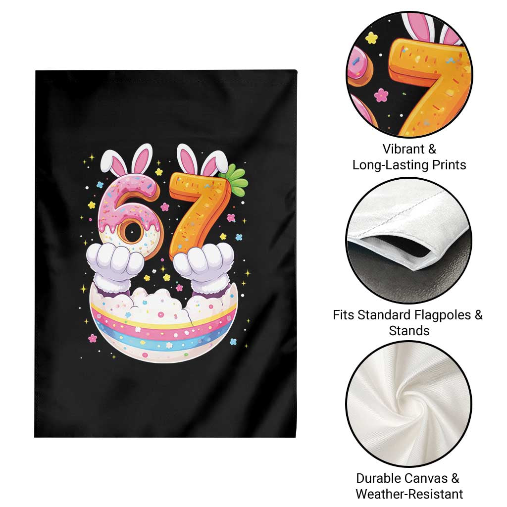 Funny Easter Day Bunny 67 Six Seven Meme Garden Flag