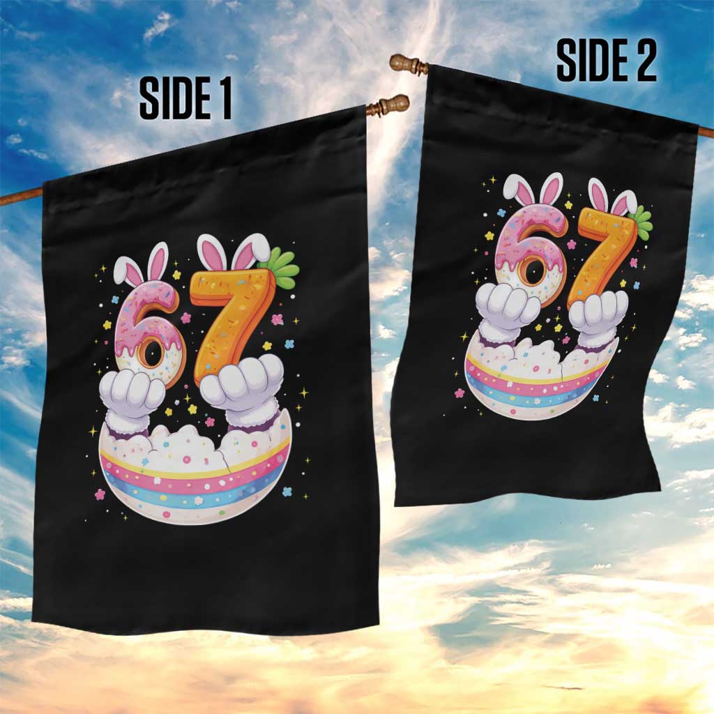 Funny Easter Day Bunny 67 Six Seven Meme Garden Flag