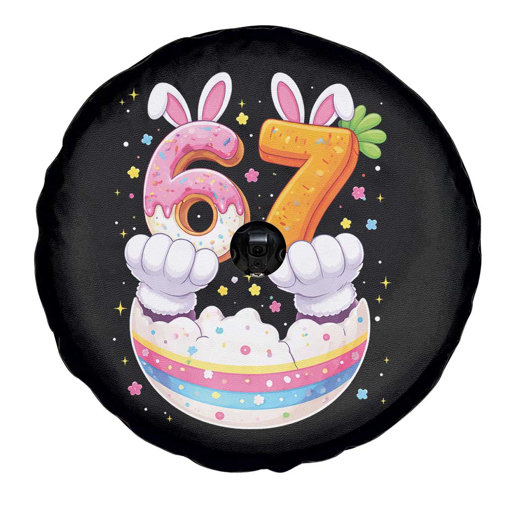 Funny Easter Day Bunny 67 Six Seven Meme Spare Tire Cover
