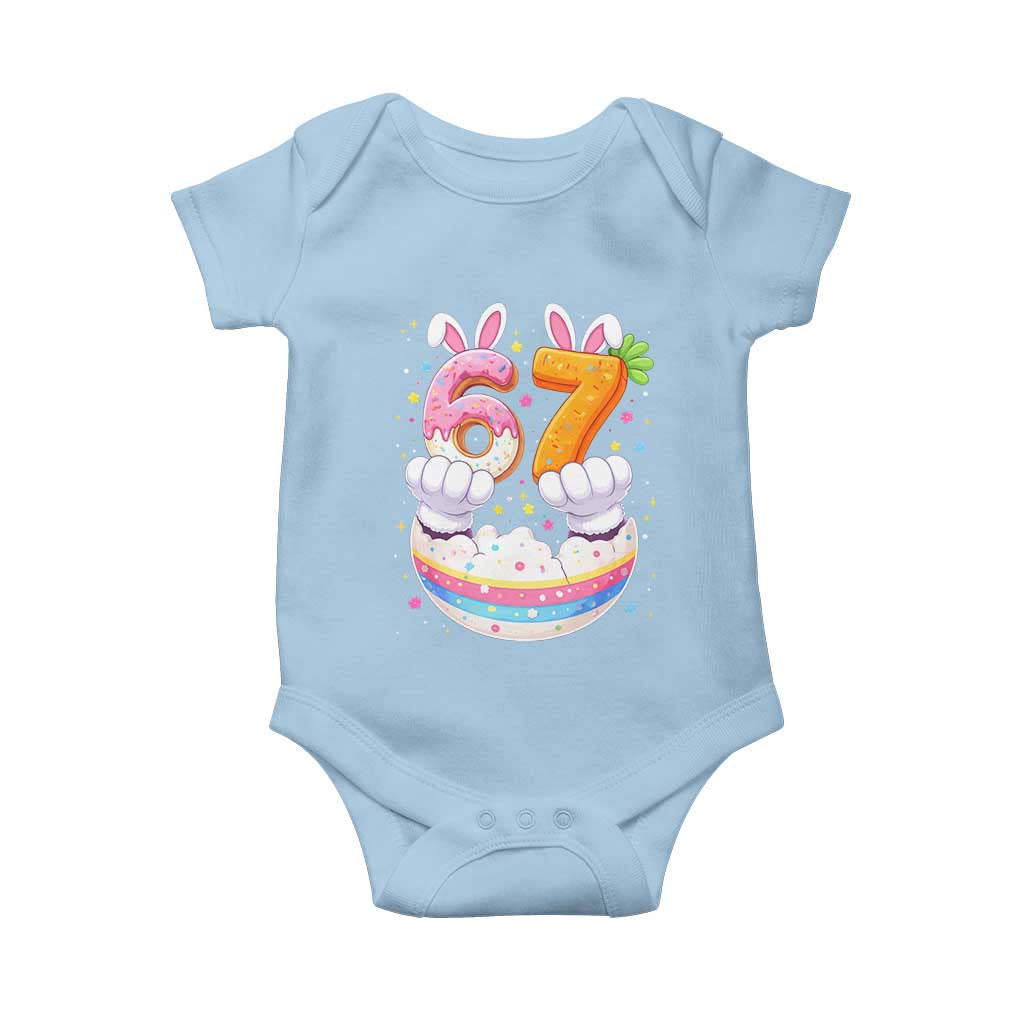 Funny Easter Day Bunny 67 Six Seven Meme Baby Onesie