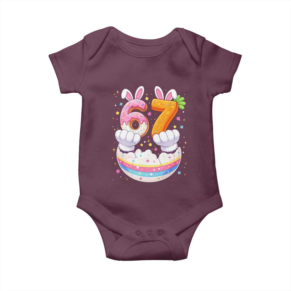 Funny Easter Day Bunny 67 Six Seven Meme Baby Onesie