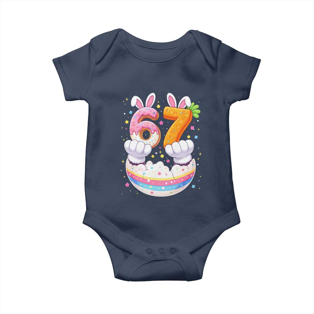 Funny Easter Day Bunny 67 Six Seven Meme Baby Onesie