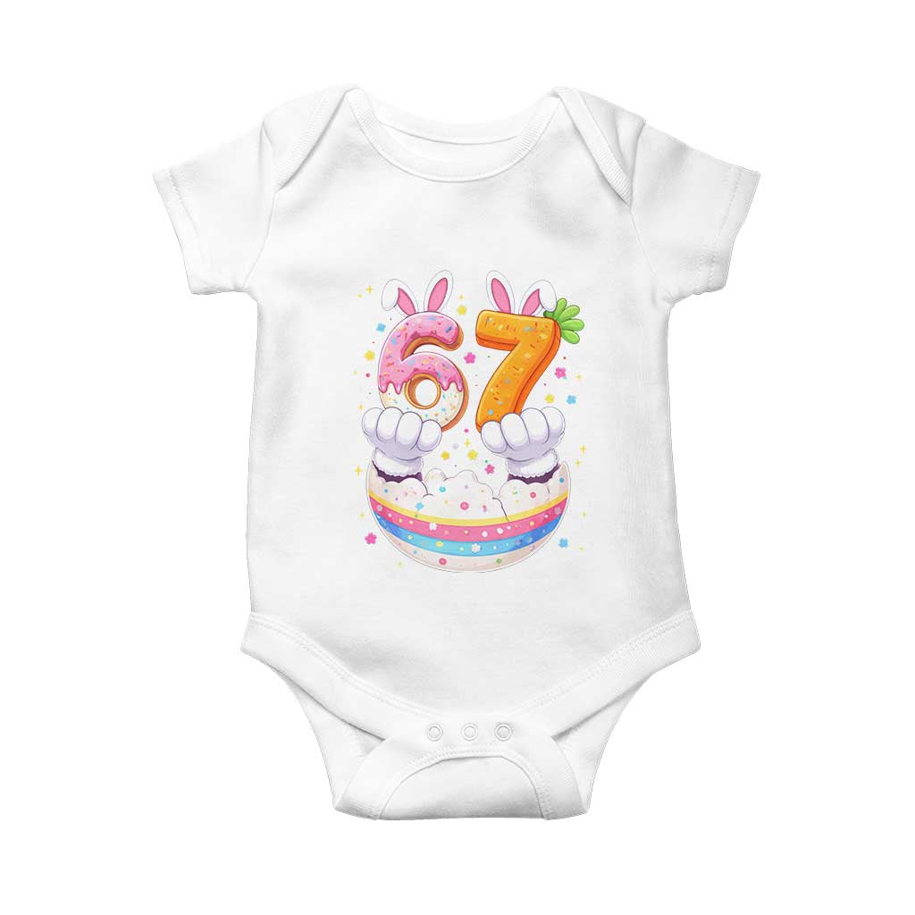 Funny Easter Day Bunny 67 Six Seven Meme Baby Onesie