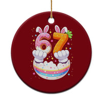 Funny Easter Day Bunny 67 Six Seven Meme Ceramic Ornament