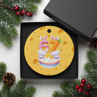 Funny Easter Day Bunny 67 Six Seven Meme Ceramic Ornament