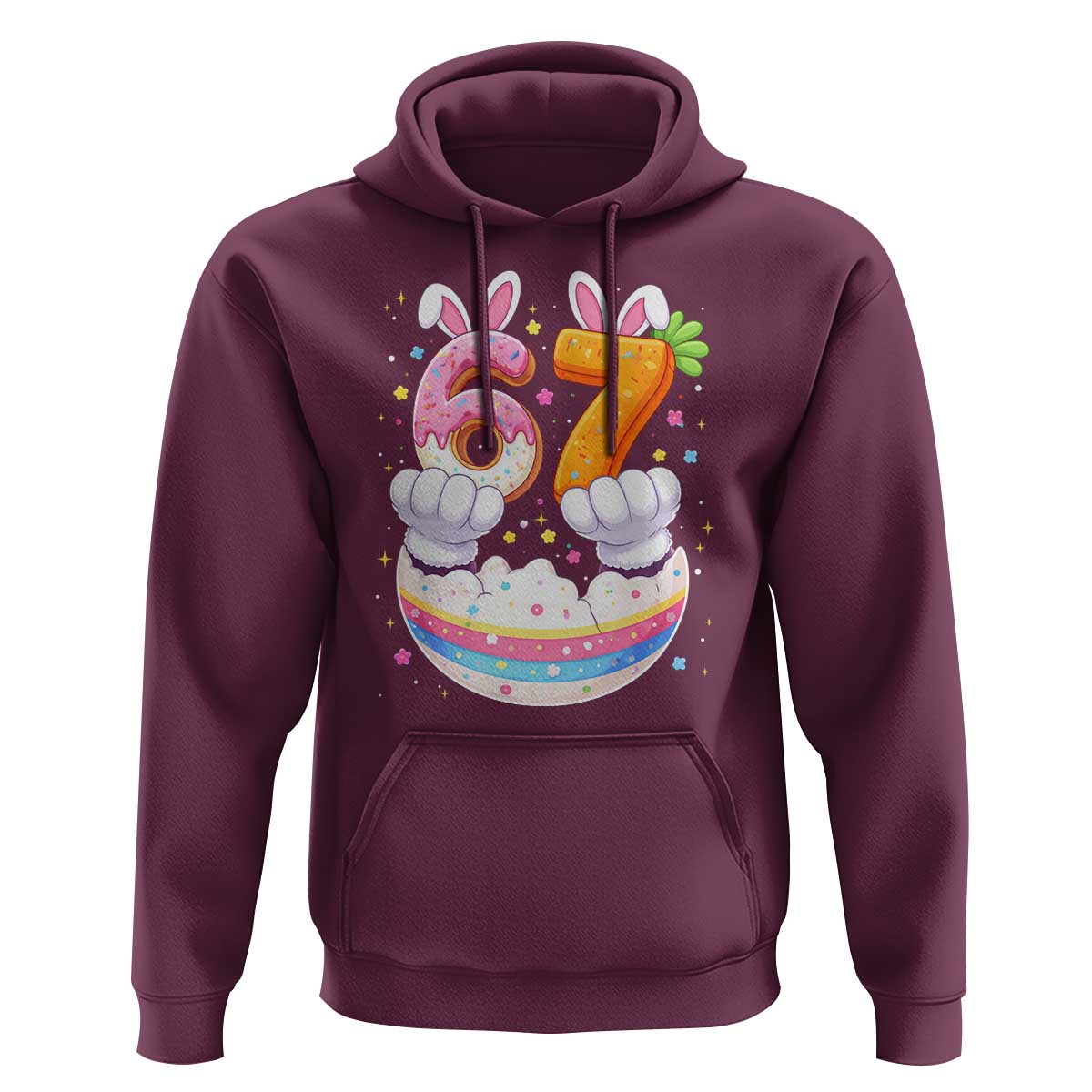 Funny Easter Day Bunny 67 Six Seven Meme Hoodie