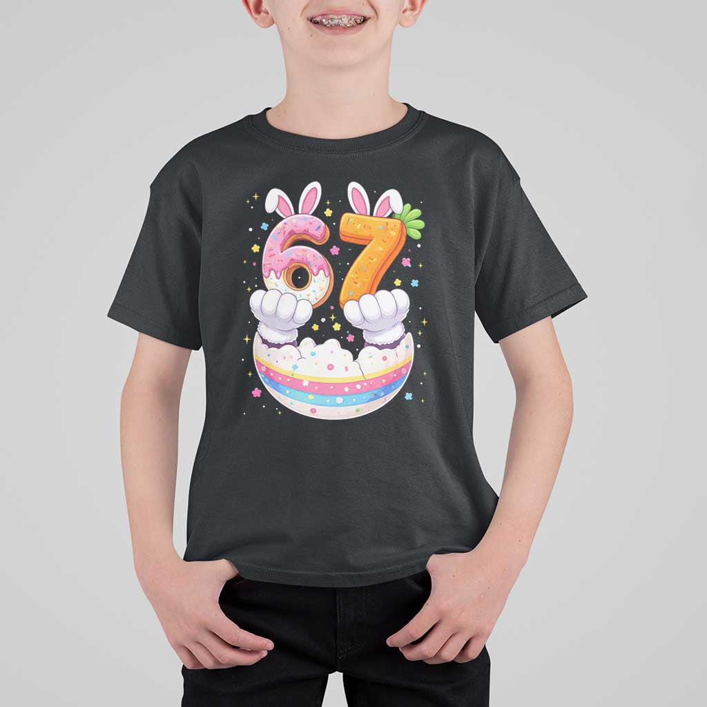 Funny Easter Day Bunny 67 Six Seven Meme T Shirt For Kid