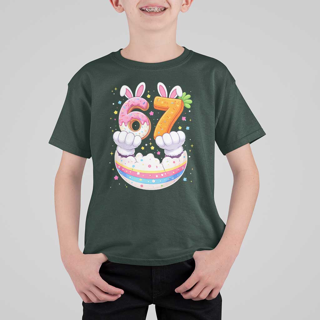 Funny Easter Day Bunny 67 Six Seven Meme T Shirt For Kid