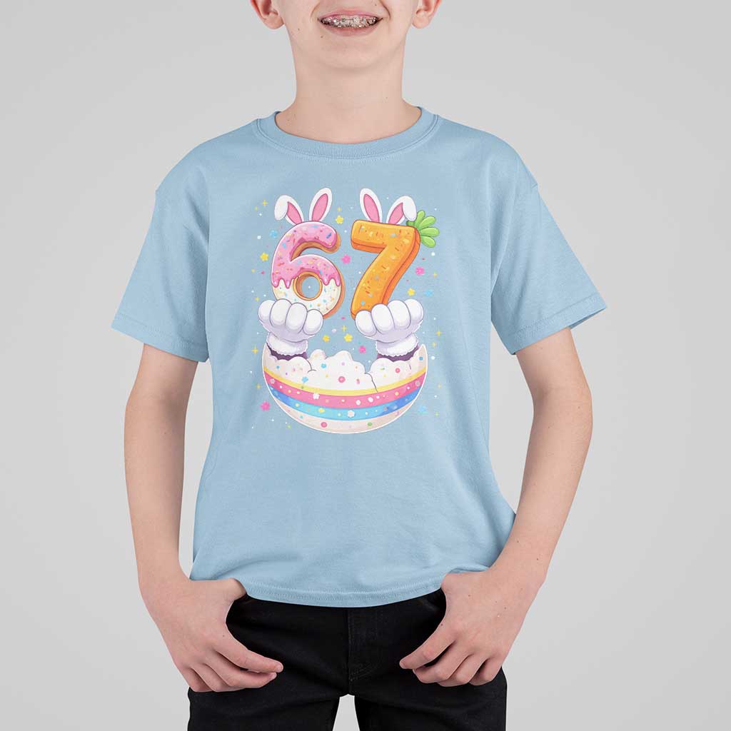 Funny Easter Day Bunny 67 Six Seven Meme T Shirt For Kid