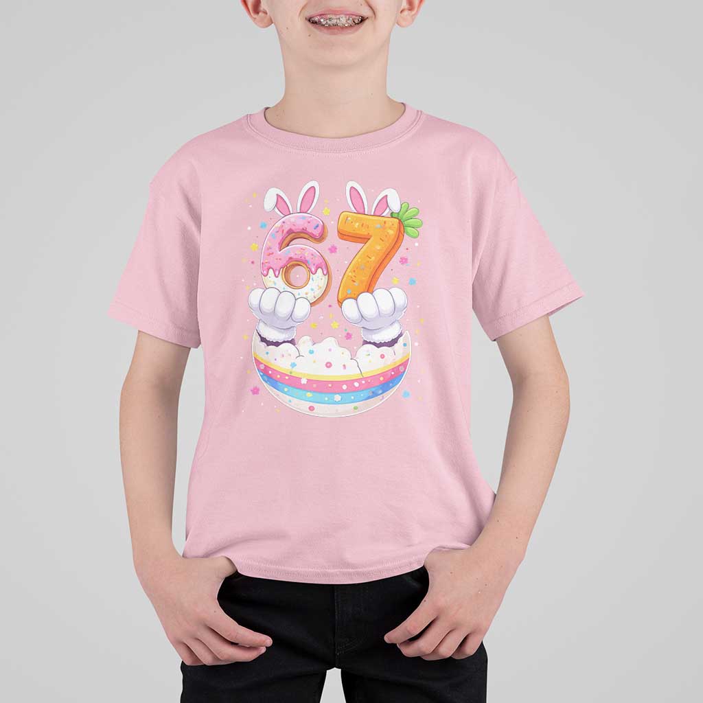 Funny Easter Day Bunny 67 Six Seven Meme T Shirt For Kid