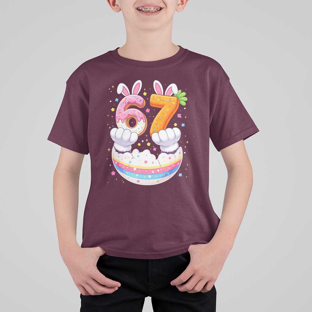 Funny Easter Day Bunny 67 Six Seven Meme T Shirt For Kid