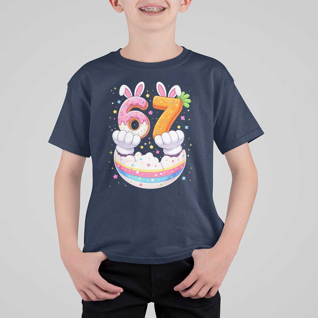 Funny Easter Day Bunny 67 Six Seven Meme T Shirt For Kid