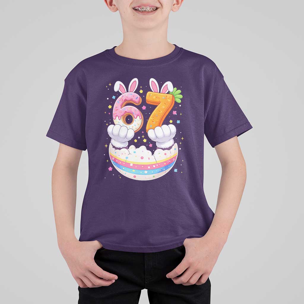 Funny Easter Day Bunny 67 Six Seven Meme T Shirt For Kid