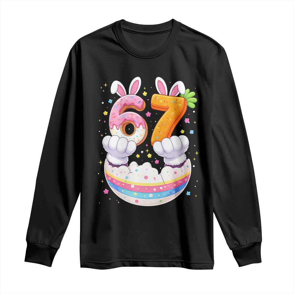 Funny Easter Day Bunny 67 Six Seven Meme Long Sleeve Shirt