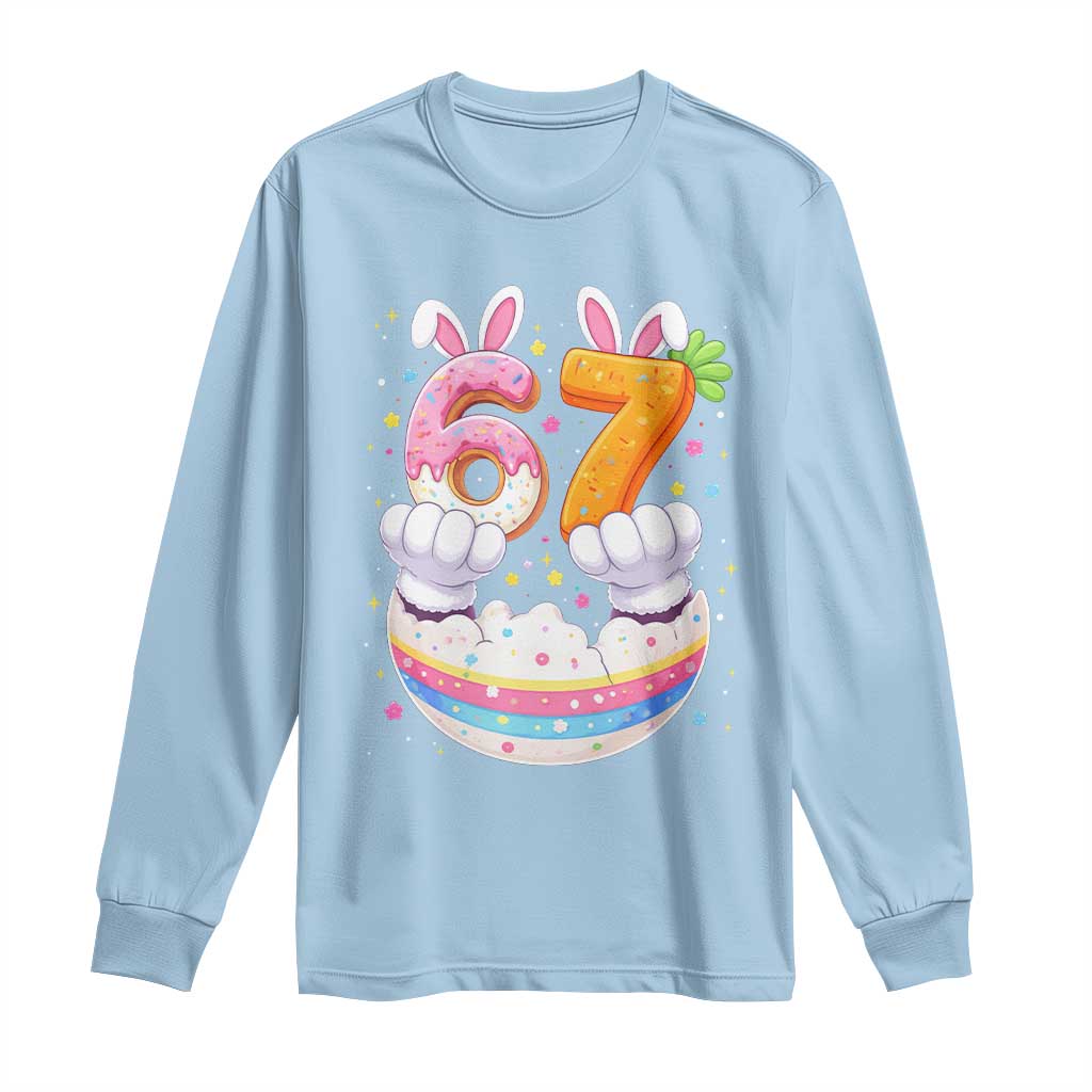 Funny Easter Day Bunny 67 Six Seven Meme Long Sleeve Shirt