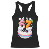 Funny Easter Day Bunny 67 Six Seven Meme Racerback Tank Top