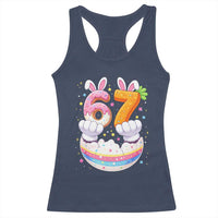 Funny Easter Day Bunny 67 Six Seven Meme Racerback Tank Top