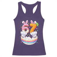 Funny Easter Day Bunny 67 Six Seven Meme Racerback Tank Top
