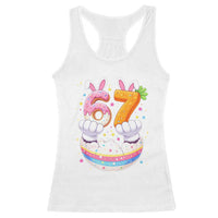 Funny Easter Day Bunny 67 Six Seven Meme Racerback Tank Top