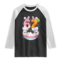 Funny Easter Day Bunny 67 Six Seven Meme Raglan Shirt