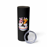 Funny Easter Day Bunny 67 Six Seven Meme Skinny Tumbler