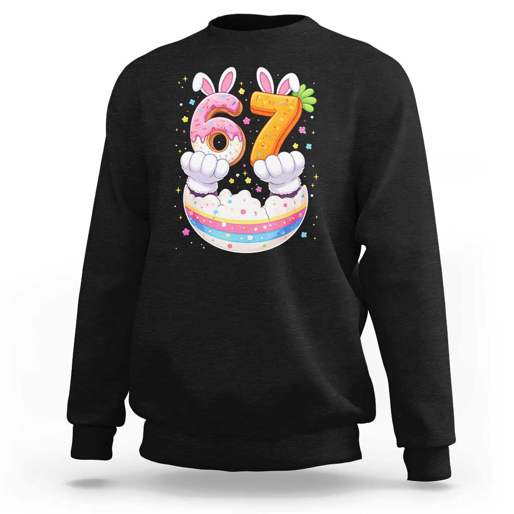 Funny Easter Day Bunny 67 Six Seven Meme Sweatshirt