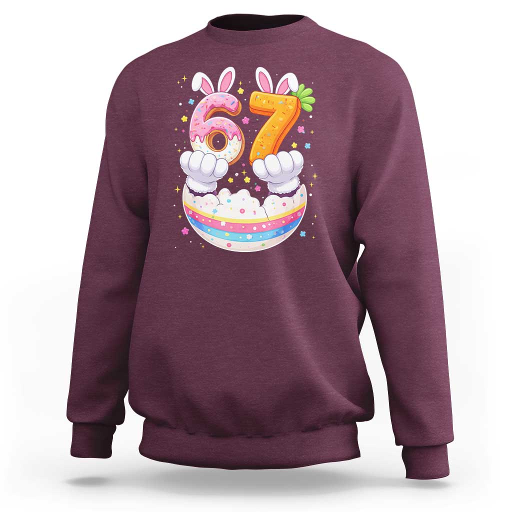 Funny Easter Day Bunny 67 Six Seven Meme Sweatshirt