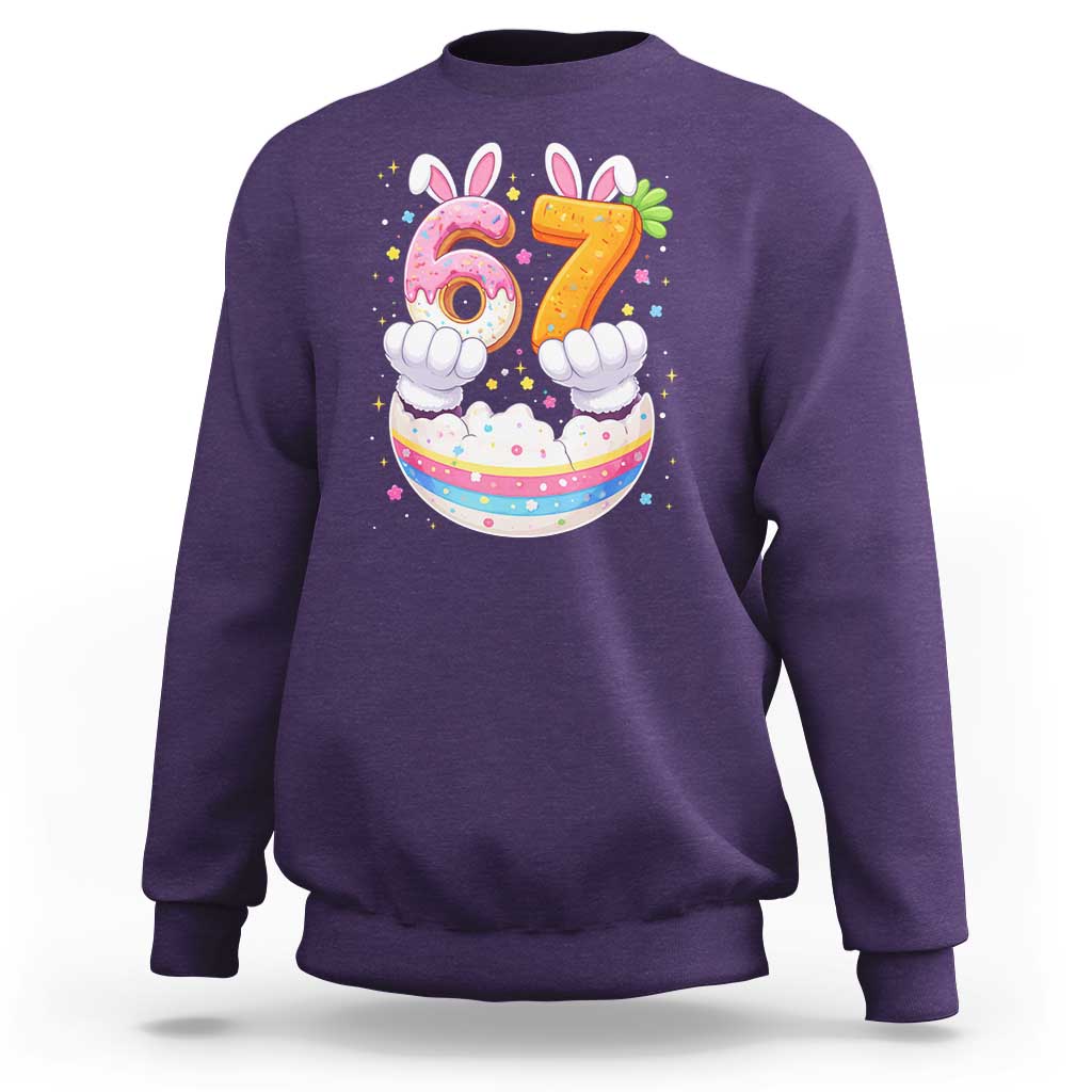 Funny Easter Day Bunny 67 Six Seven Meme Sweatshirt