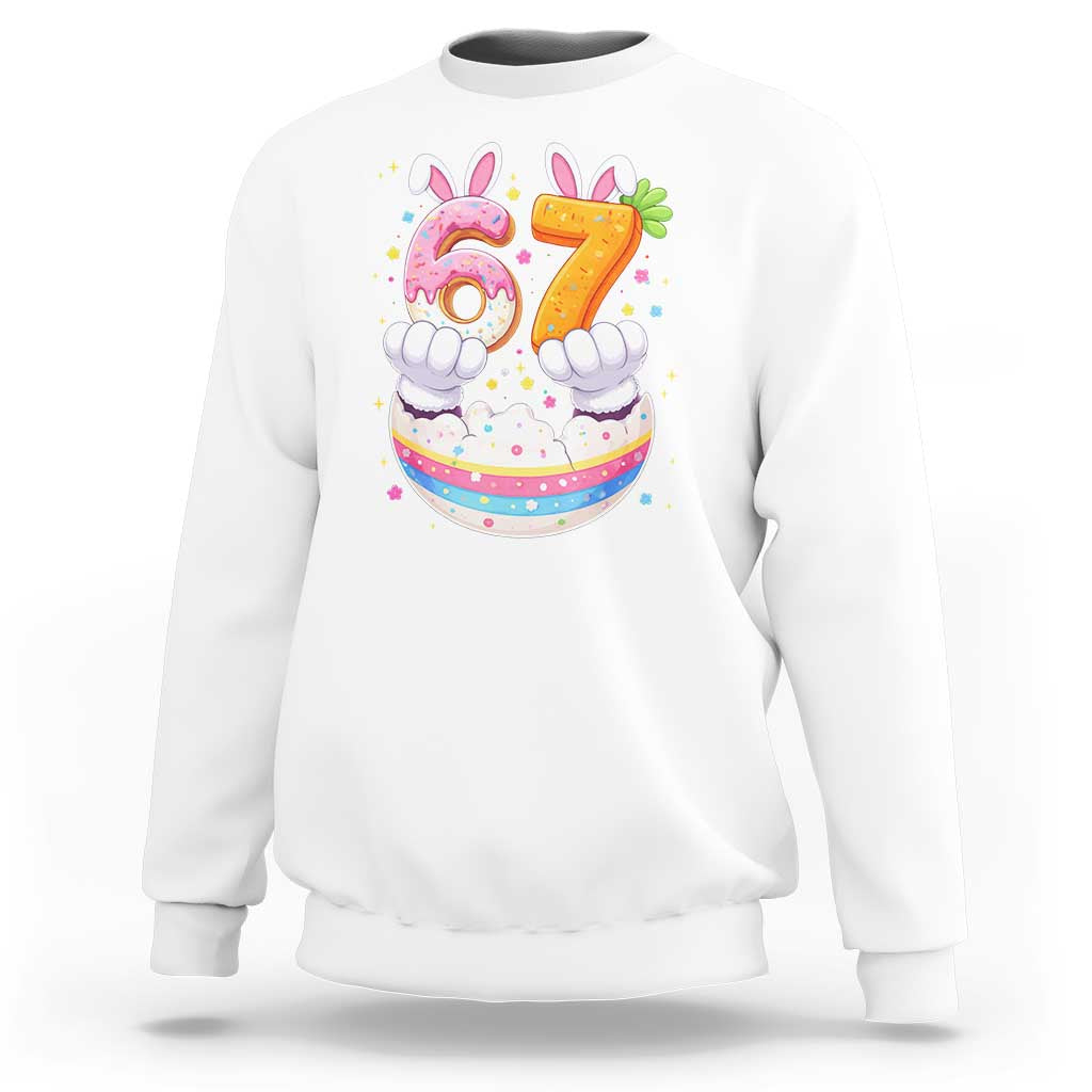 Funny Easter Day Bunny 67 Six Seven Meme Sweatshirt