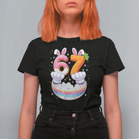 Funny Easter Day Bunny 67 Six Seven Meme T Shirt For Women