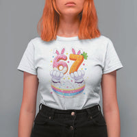 Funny Easter Day Bunny 67 Six Seven Meme T Shirt For Women